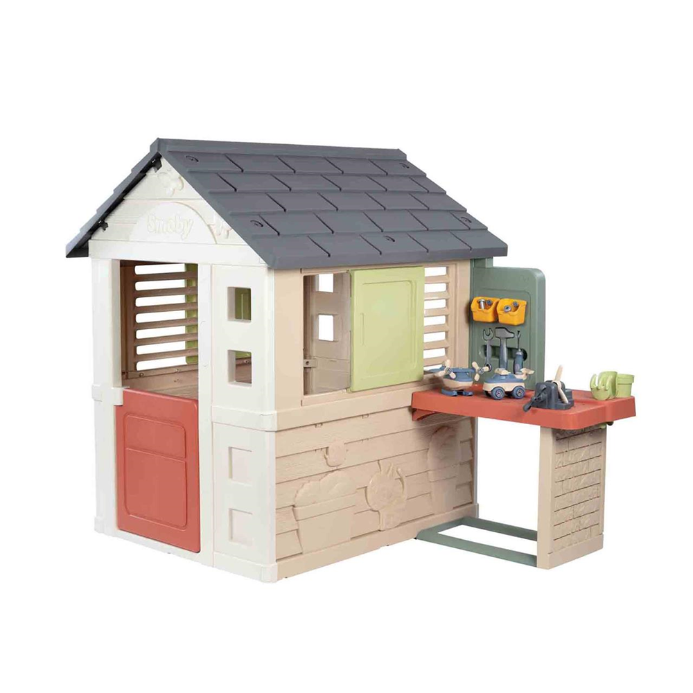 Casa Nature Con Banco De Trabajo 1,14X0,99X0,24 Cm (Smoby 7600810742)