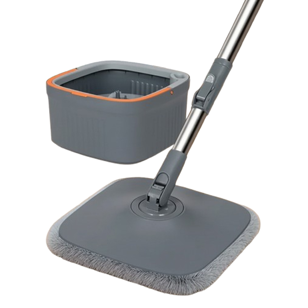 Mopa Cuadrada Giratoria 360º con Cubo de Separación de Agua Limpia y Sucia, Sistema Manos Libres y Mopa de Microfibra – Limpieza en Seco y Húmedo para Todo Tipo de Suelos