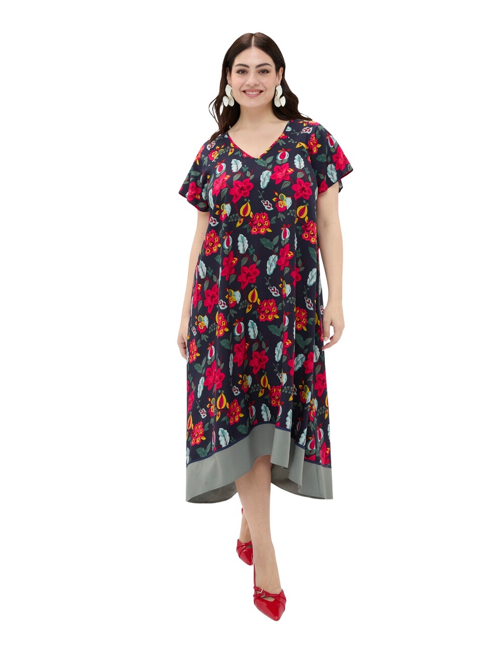Fiorella Rubino - Vestido largo de viscosa con estampado floral