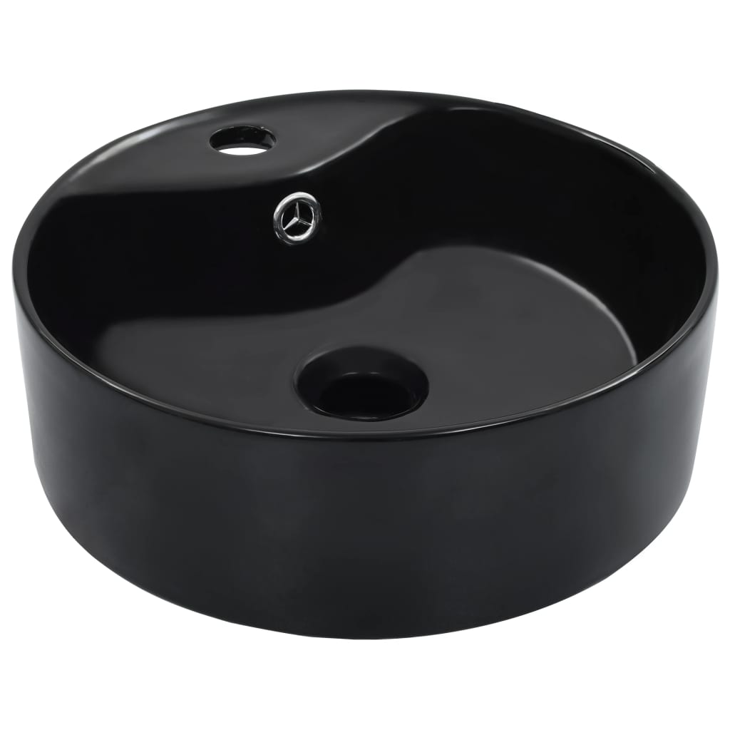 vidaXL Lavabo con Rebosadero 36x13 cm Cerámica Sanitario Grifería Aseo Color Blanco,  Negro, y mas