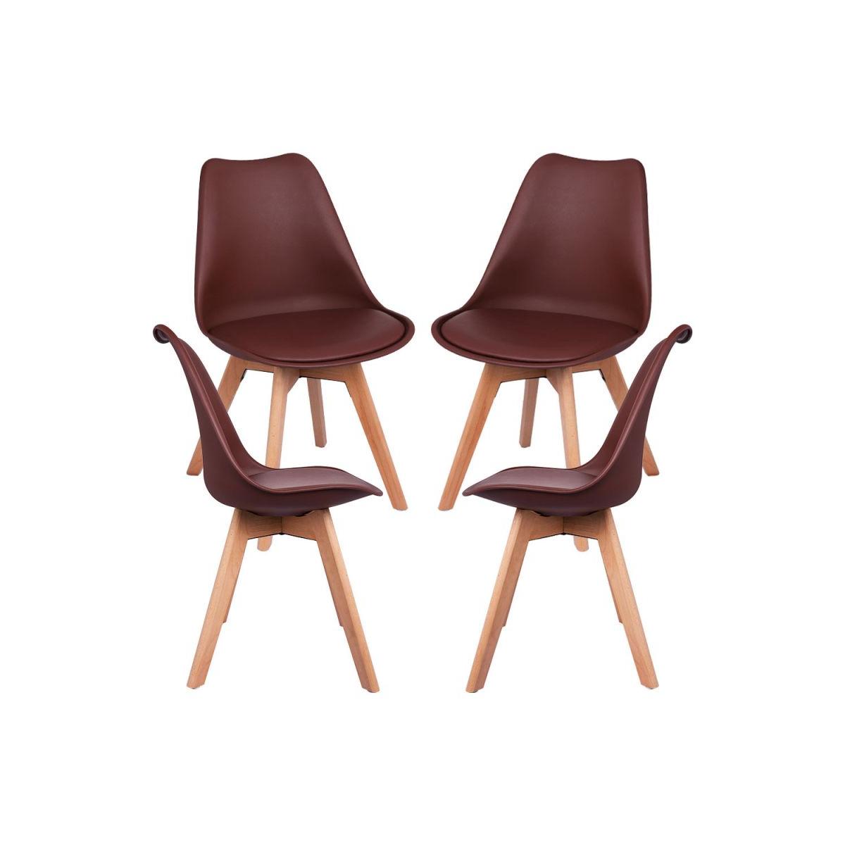 Regalos Miguel - Packs Sillas Comedor - Pack 4 Sillas Synk Basic - Marrón