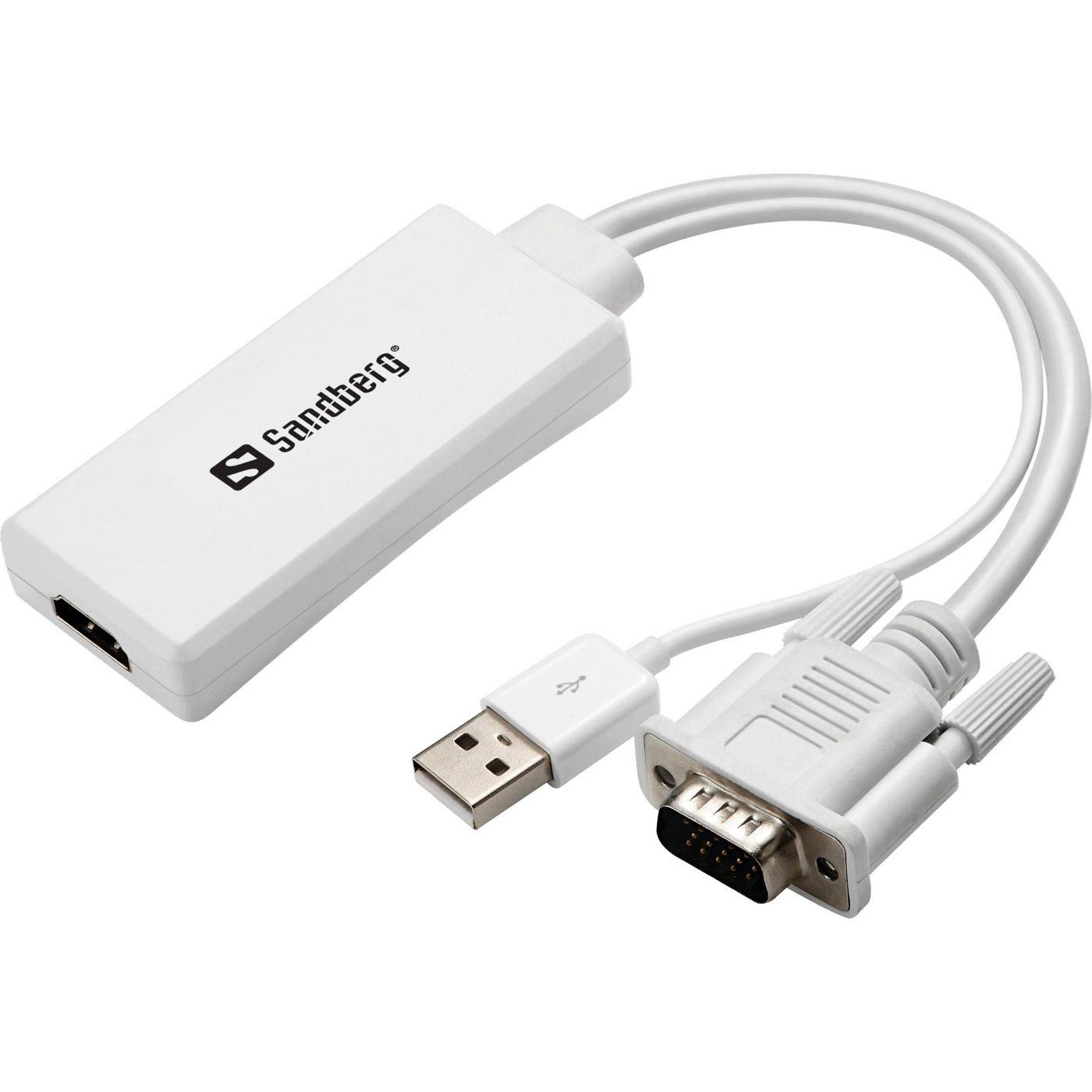 Sandberg Convertidor VGA a HDMI con Audio - Solución de Conectividad de Alta Calidad