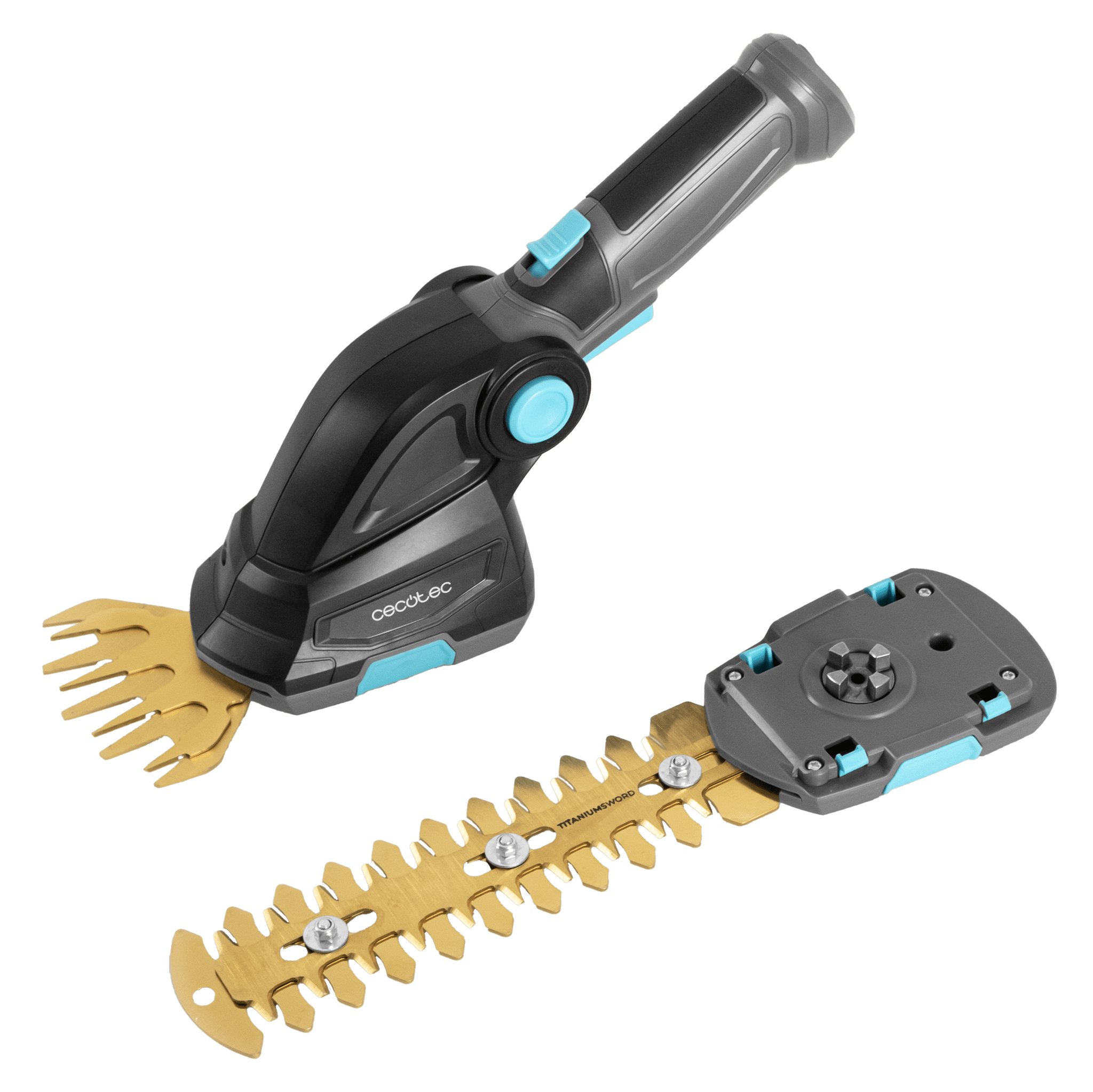 CECOTEC Cortasetos TitaniumSword 2000 Hand 2en1 batería 7.2V cuchillas de titanio y accesorios para cortes perfectos