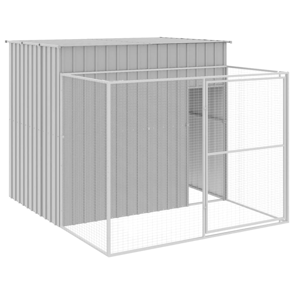 vidaXL Caseta Perros con Corral Casa Jaula Perrera Acero Galvanizado Color Antracita,  Gris claro, y mas