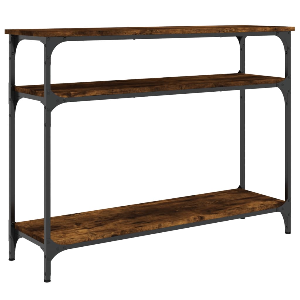 Vidaxl Mesa Consola Madera de Ingeniería 100x29x75 Cm Negro - Roble Sonoma - Roble Ahumado