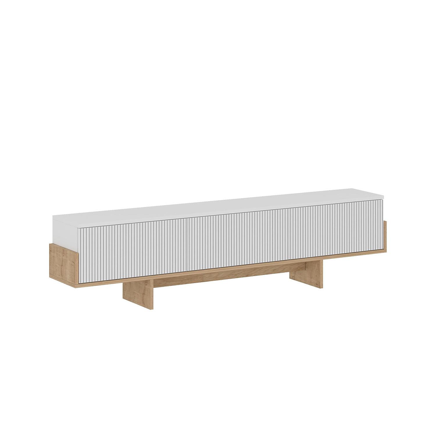 Mueble tv fay y  blanco y natural y madera para hogar moderno mueble de almacenaje  - Homekit