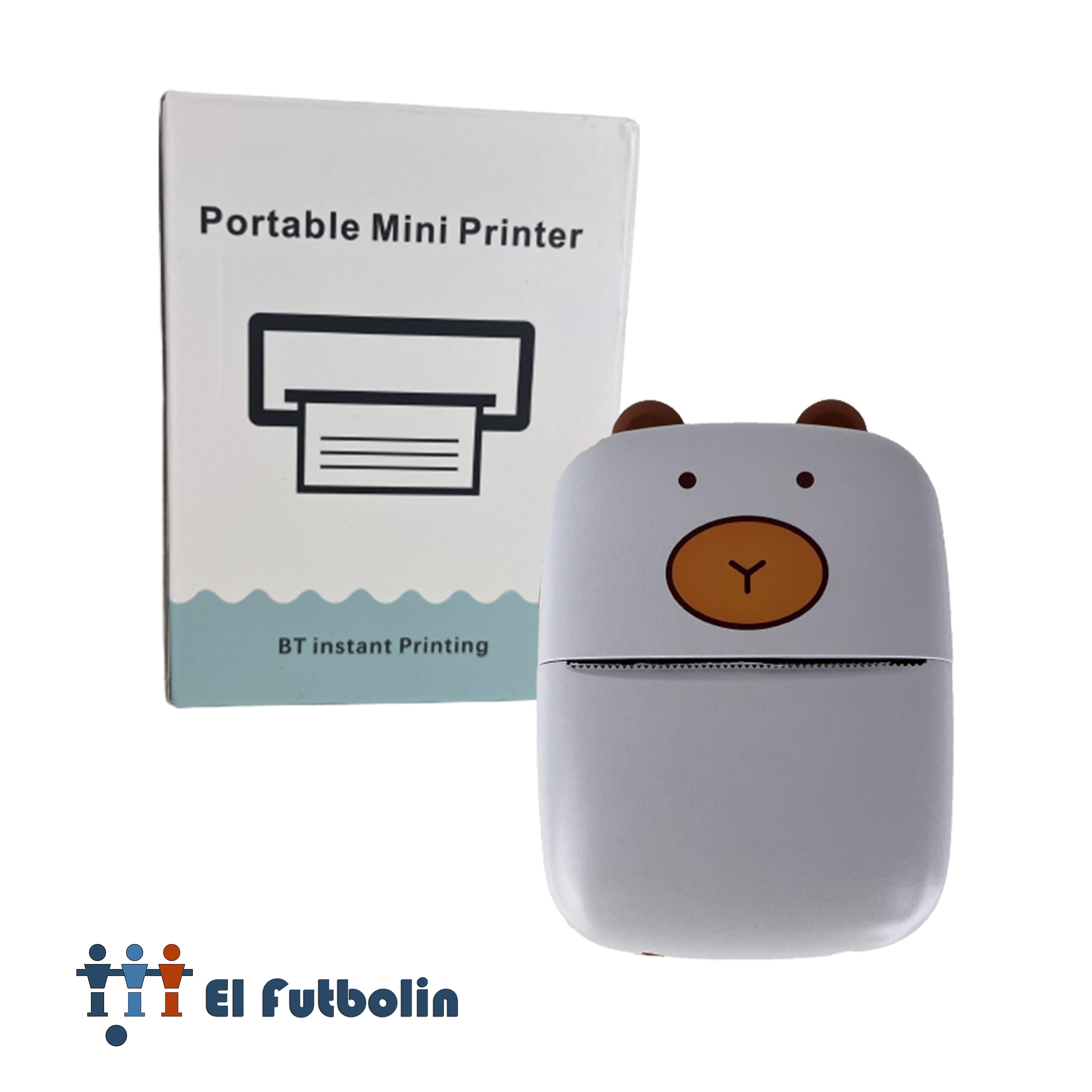 Mini Impresora Térmica portátil + 4 rollos de papel de regalo 