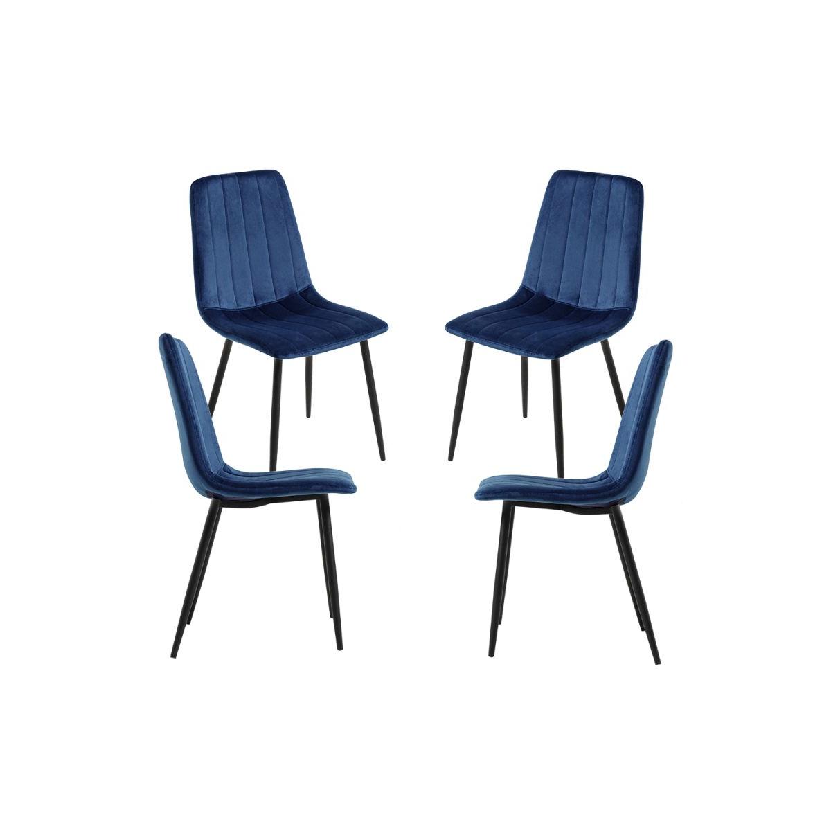 Regalos Miguel - Packs Sillas Comedor - Pack 4 Sillas Liny Terciopelo - Azul