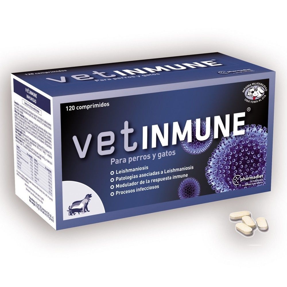 Vetinmune 120 comprimidos  Suplemento nutricionalen forma de comprimidos paraperros y gatos