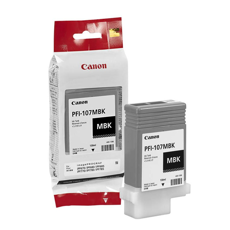 Cartucho de impresora Canon PFI-107MBK original - negro mate 130ml