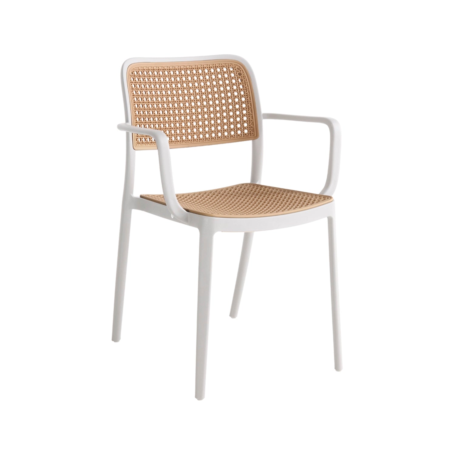 Set de 4 sillas con reposabrazos tammy  blanco para hogar moderno mueble de almacenaje  - Homekit