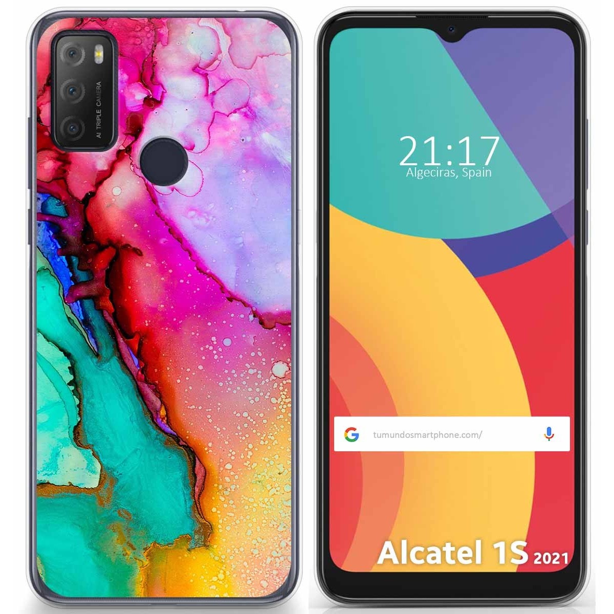 Tumundosmartphone Funda Gel Tpu para Alcatel 1S 2021 / 3L 2021 diseño Mármol 15 Dibujos