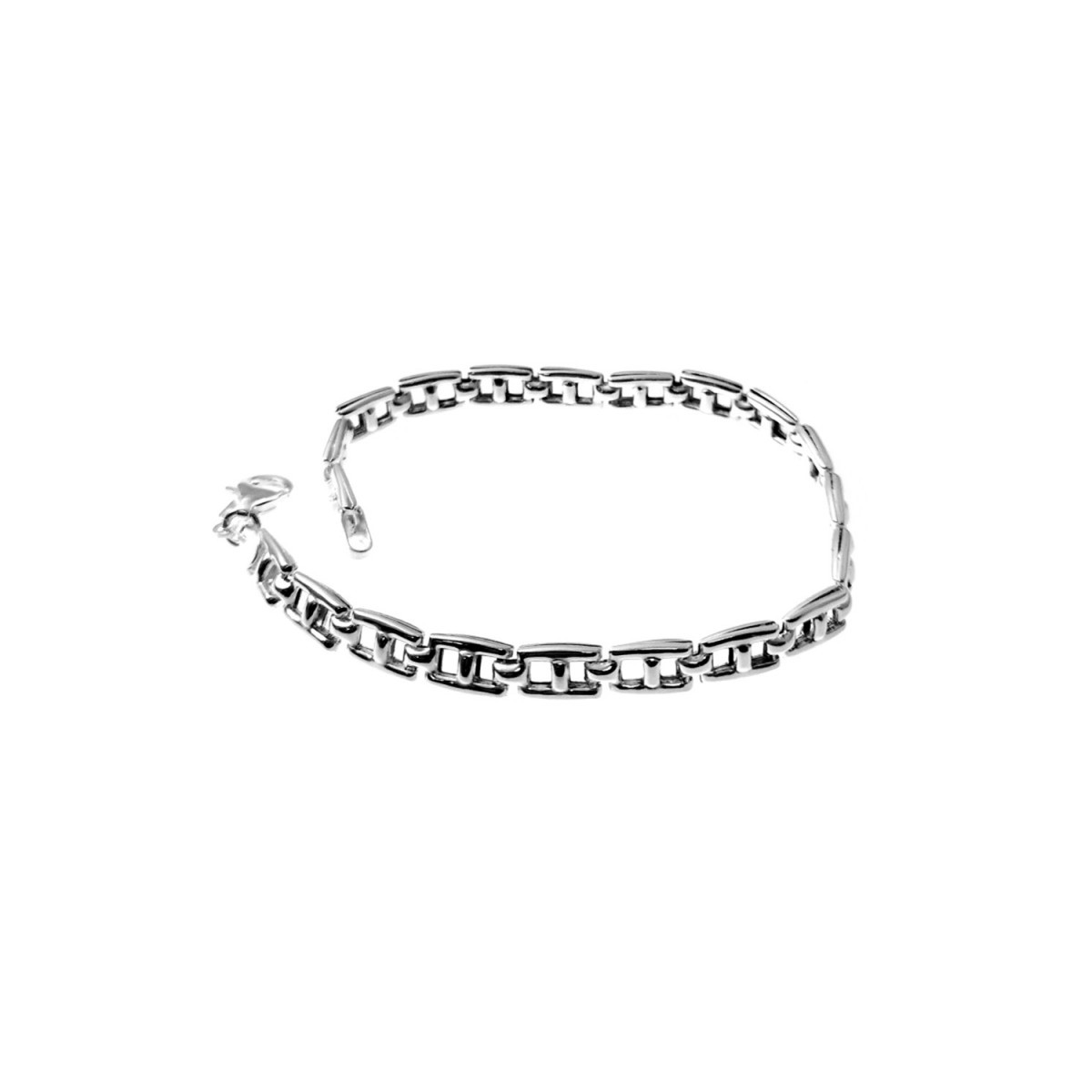 Pulsera plata Ley 925m cadena 19cm. modelo eslabón ancla cierre mosquetón