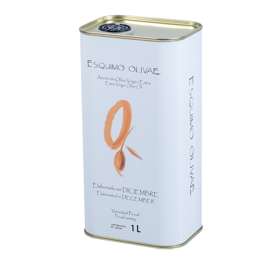 ESQUIMO OLIVAE Diciembre PICUAL Lata 1 litro, aceite de oliva virgen extra ECOLÓGICO.