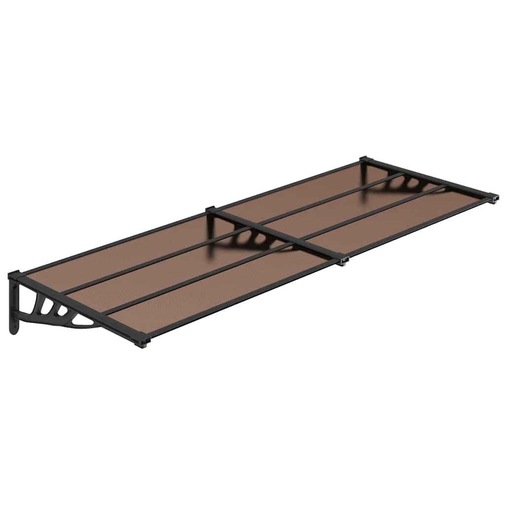 vidaXL Marquesina de puerta policarbonato negro 122x90 cm Multitalle