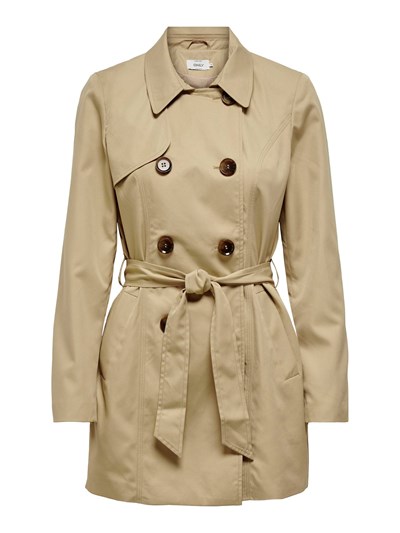 Only mod. 15191821 Gabardina básica con cinturón