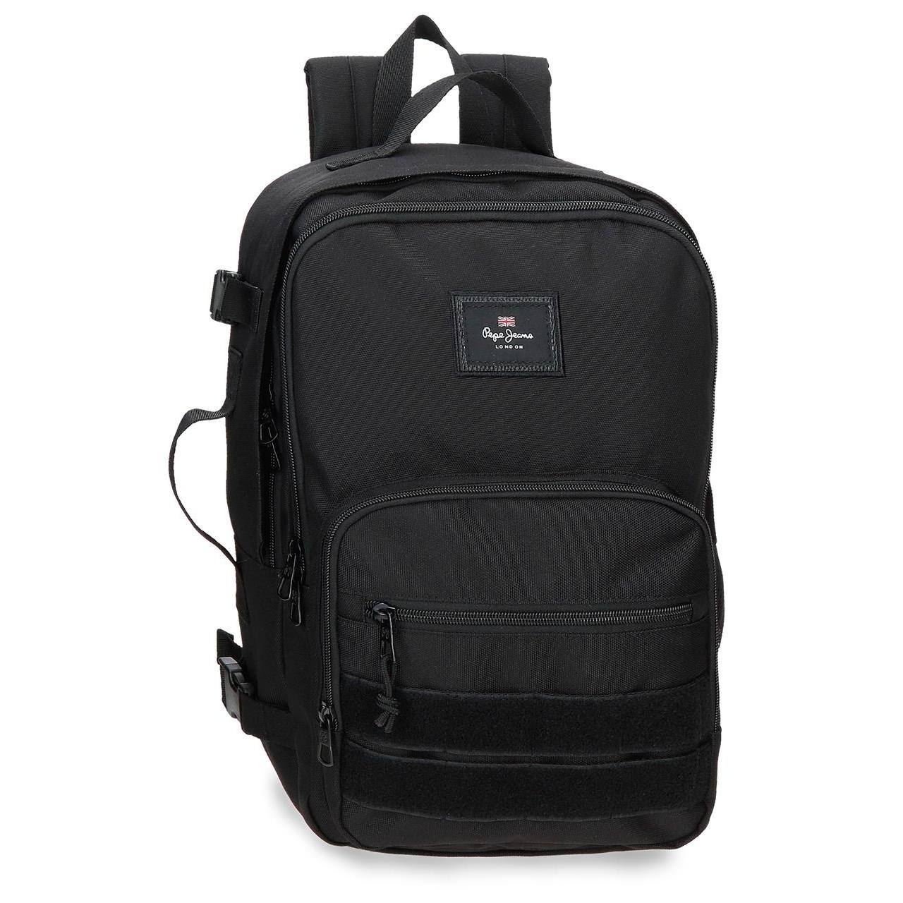 Mochila escolar adaptable a carro Pepe jeans Aris evergreen negro
