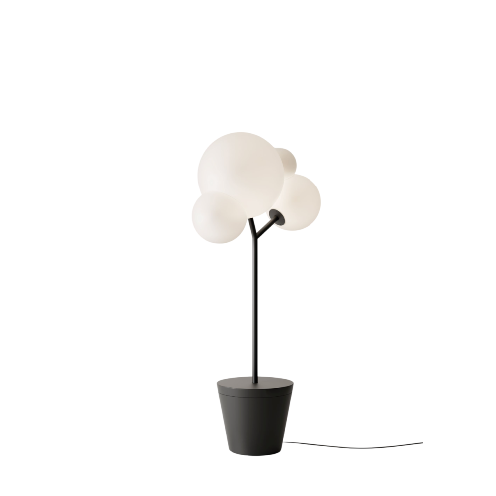 Lámpara de pie Zafferano - Árbol de Luz para interior y exterior, color negro - Lámpara de pie LED E27 - Base ajustable