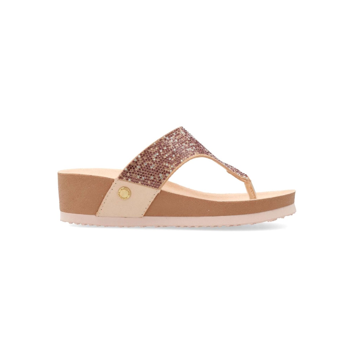 Gioseppo - Sandalias de cuña Stoddard para mujer con tira decorada con piedras brillantes, suela de goma ligera y flexible, altura 4,5 cm, color rosa