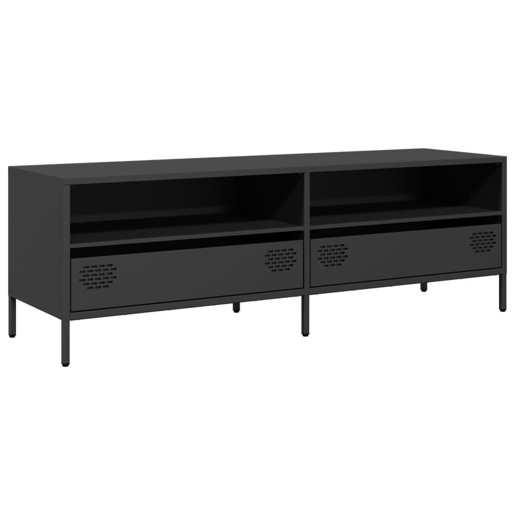 vidaXL Mueble para TV acero laminado en frío negro 135x39x43,5 cm
