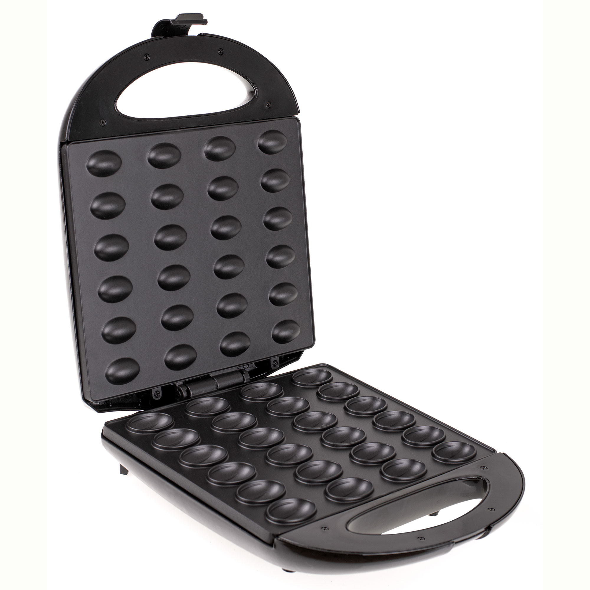 Mesko MS3041 Hornillo Eléctrico para 24 Galletas en Forma de Nuez, Placas Antiadherentes, Pastas Rellenas, 1600W, Negro