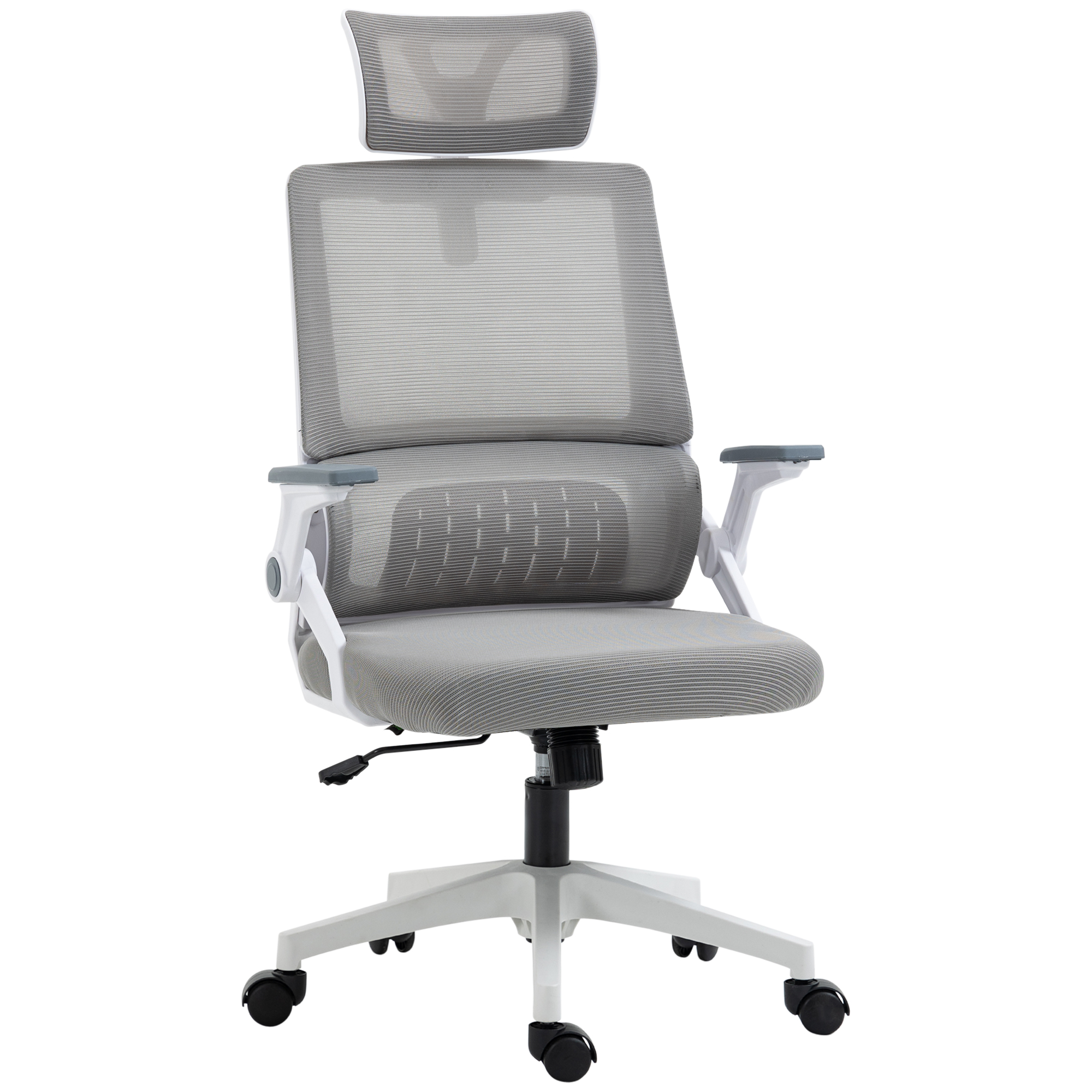 Vinsetto Silla de Oficina de Malla con Función de Basculante Silla de Escritorio Giratorio Altura Reposacabezas Ajustable y Reposabrazos Carga 120 kg para Estudio 58x61x102-119 cm