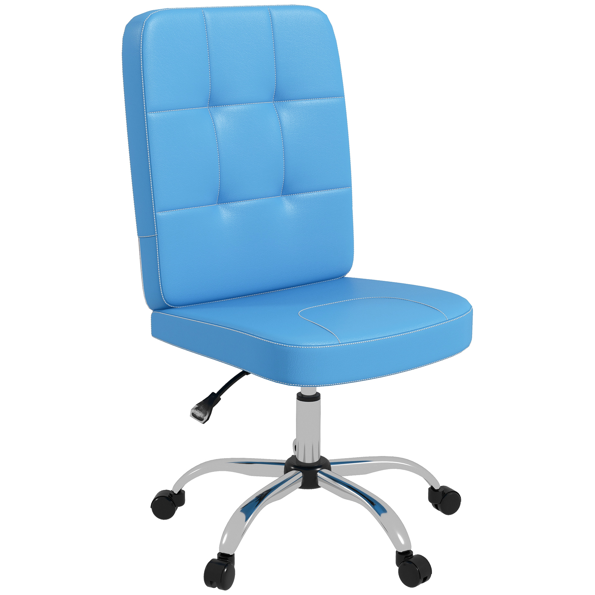 Vinsetto Silla de Oficina sin Brazos Silla de Escritorio Giratorio de Piel Sintética con Altura Ajustable Estilo Moderno Carga 120 kg 45x59x90-100 cm
