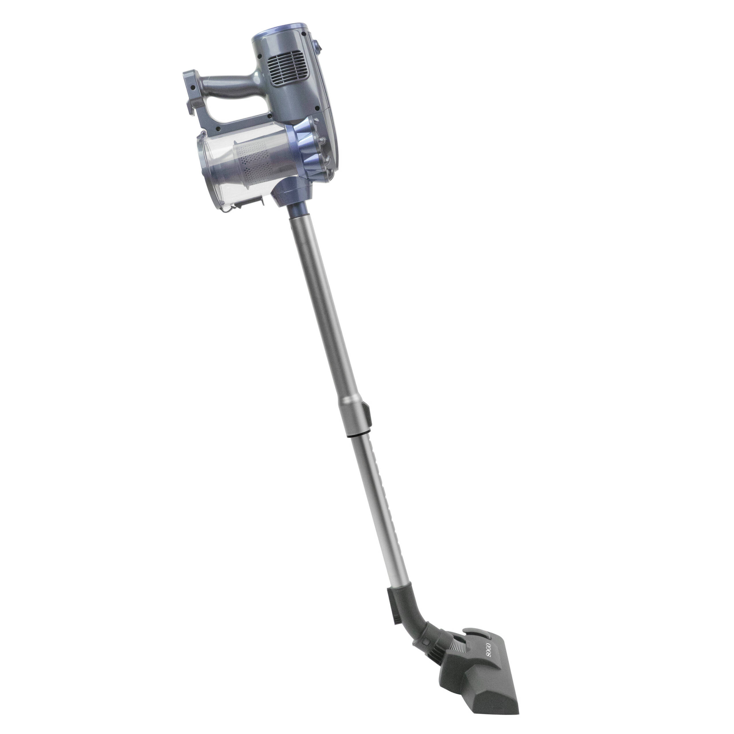 Aspiradora Sin Bolsa de Uso Vertical y Manual Tubo de Aluminio Ajustable (42-70 cm), Recipiente 0.5L- 600w,  Gris-Azul