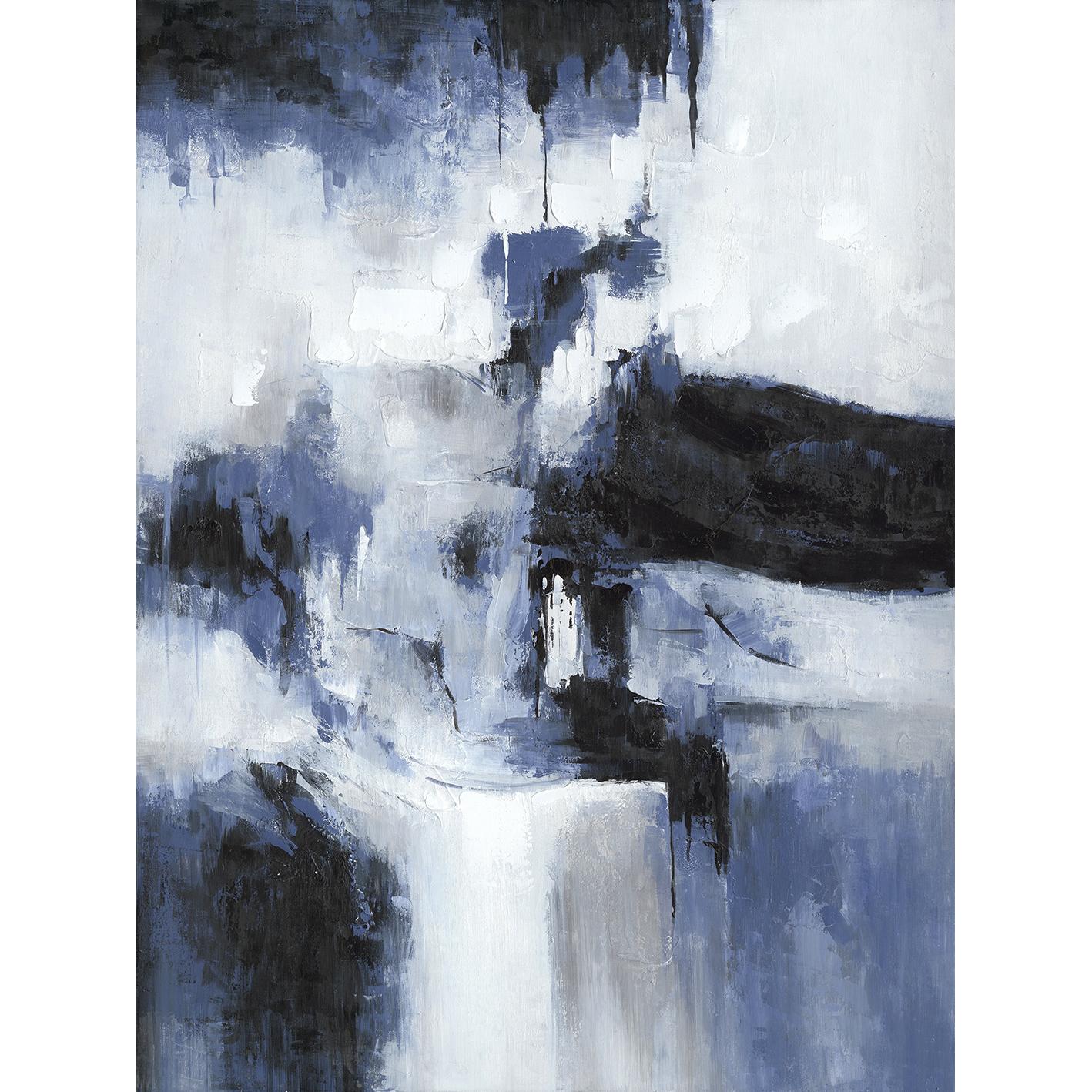 Hispanohogar Cuadro en Lienzo Pintado Al óleo, Azul (72418), 70x100 Cm - Decoración de Pared