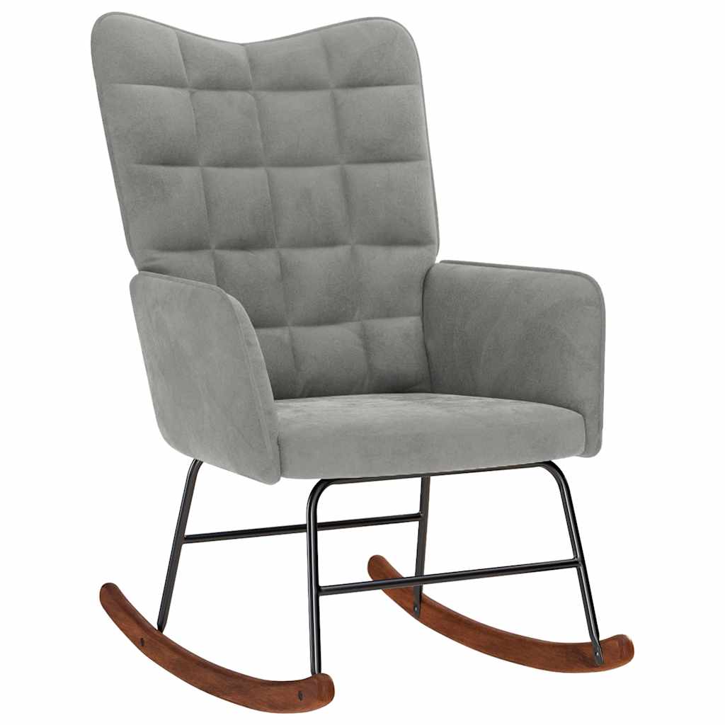 vidaXL Silla mecedora de terciopelo en color Gris claro/Amarillo/Verde claro y más | cómodas modernas ergonómicas para comedor cocina salón hogar