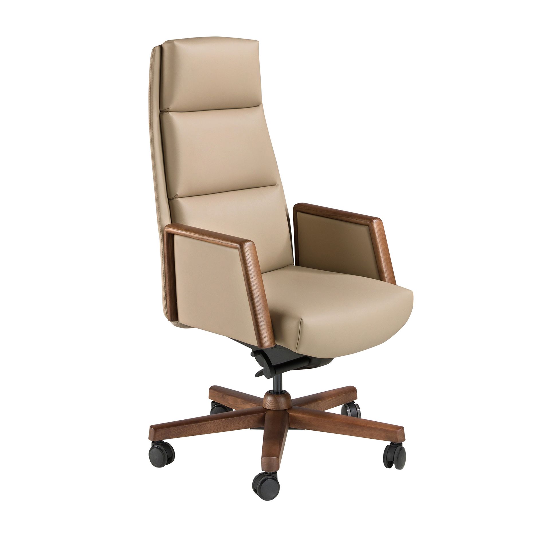 ANGEL CERDÁ - Silla oficina giratoria polipiel visón ergonómica diseño moderno modelo 4213