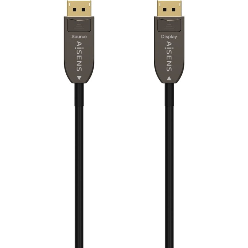 Cable Aisens Displayport AOC V1.4 8K@60Hz 4K@120Hz 4:4:4 32.4Gbps, DP/M-DP/M, Negro, 20M