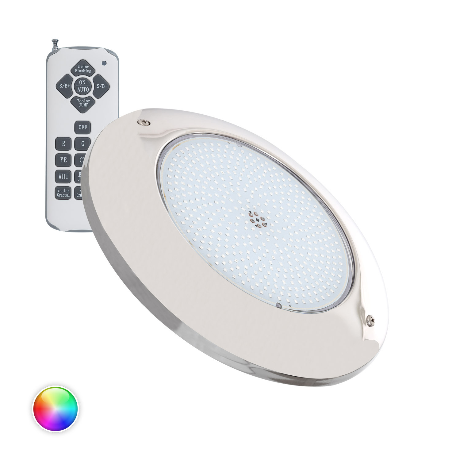 Ledkia Foco Piscina Superficie LED RGB Sumergible 12V AC IP68 Acero Inoxidable 35W Sí RGB