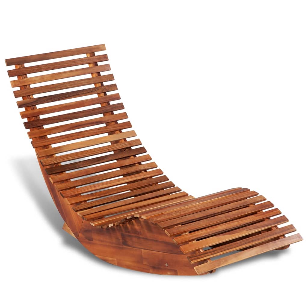vidaXL Tumbona mecedora de madera de acacia