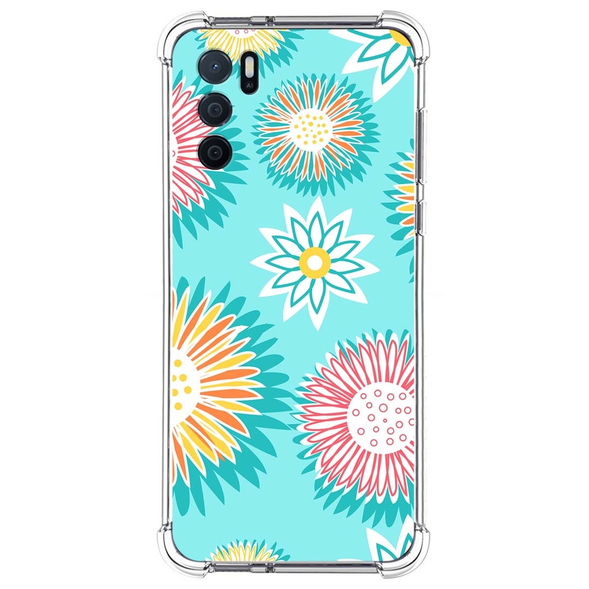 Funda Silicona Antigolpes para Oppo A16 / A16s diseño Flores 05 Dibujos