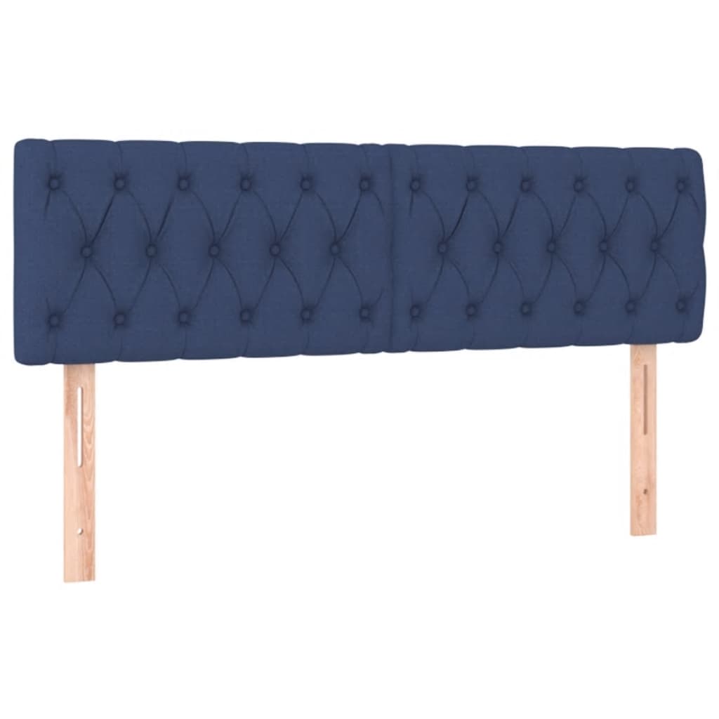 vidaXL Cabecero con LED de tela azul 160x7x78/88 cm