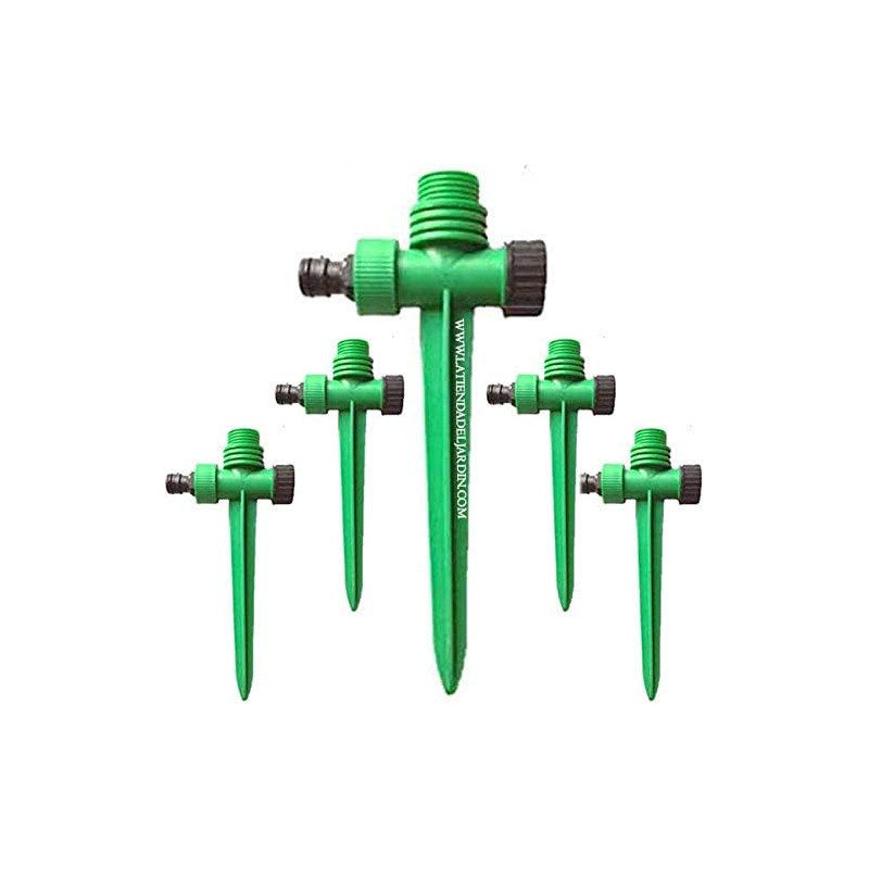 SUINGA Pincho Porta Aspersor Plastico 1/2"-3/4" | Pack 5 Soporte de Riego para Aspersores de Jardin | Rosca Lateral 3/4"