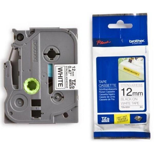 Brother - Cinta impresora matricial TZE231 laminada de 12 mm × 8 m compatible con PT-1000 y PT-1280VP, resistente al agua y decoloración