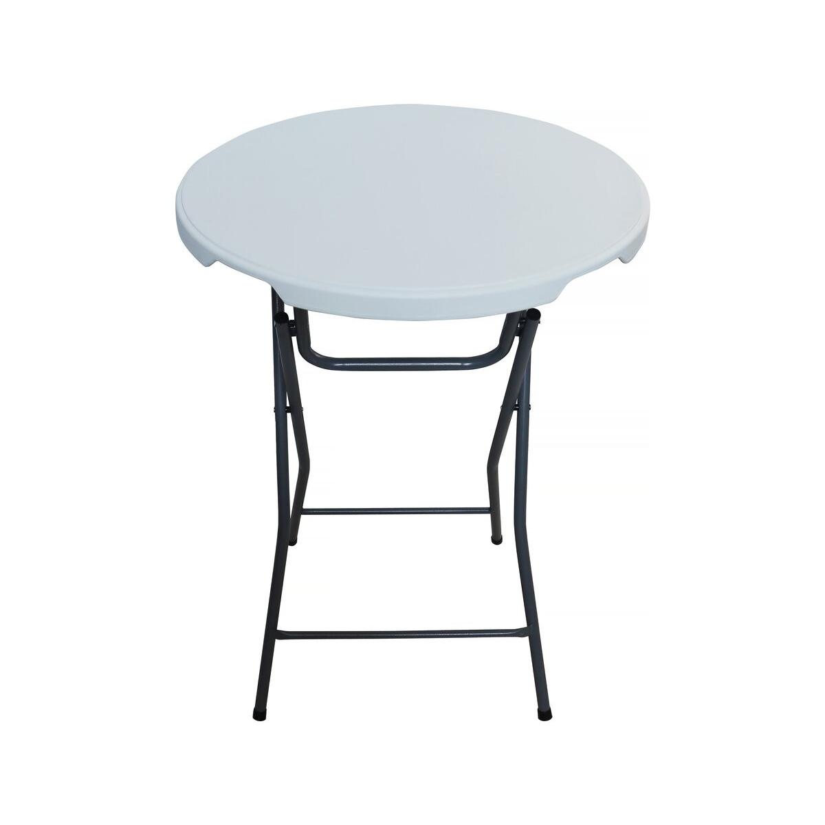 Habitat y Jardin - Mesa alta pliante en plástico Ø 80 cm "Lili" - blanco