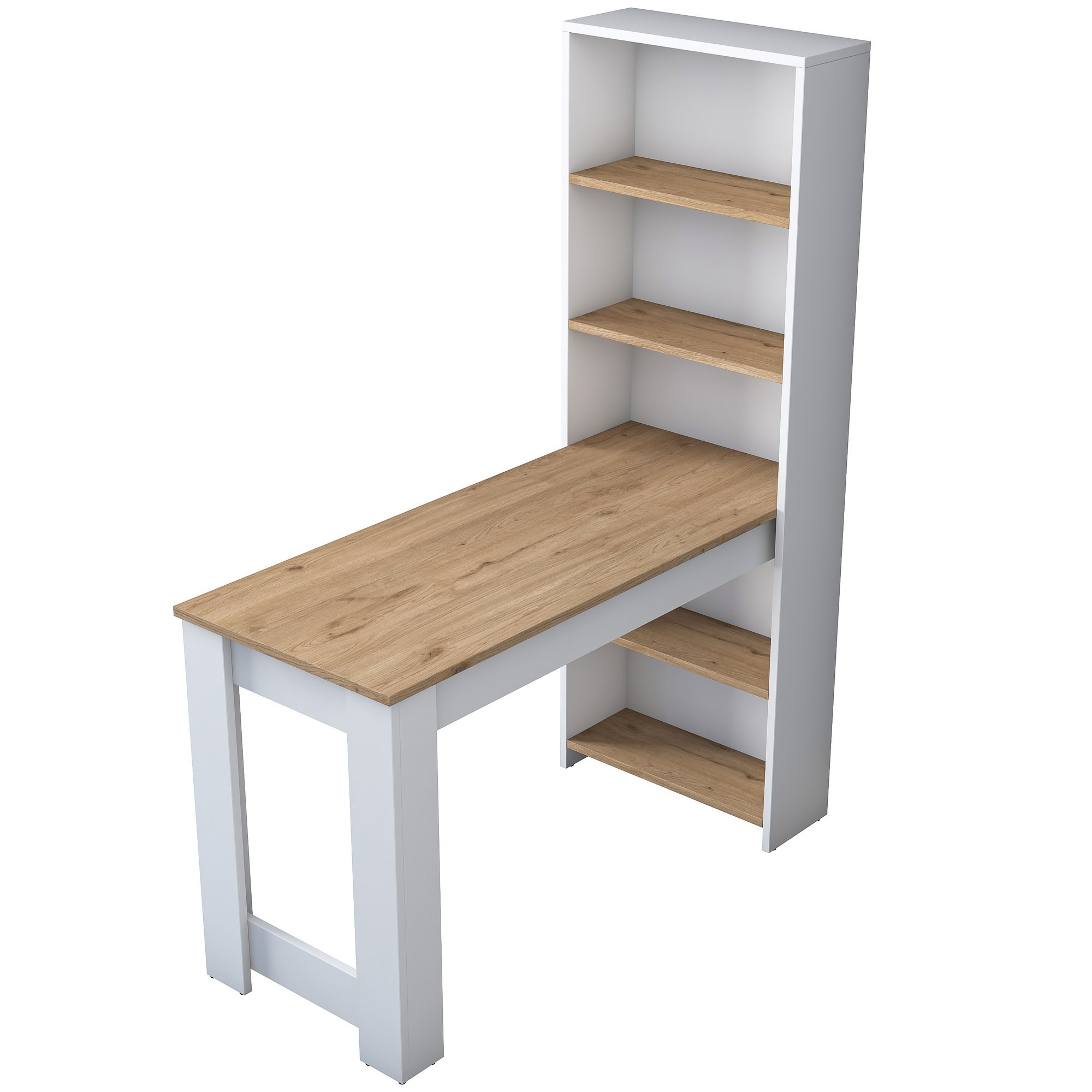 Habitat y Jardin - Tocador "Ferna" con estantes de madera - 120 x 54 x 154 cm - Marrón