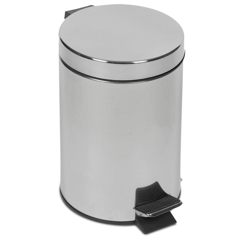 Papelera inox. con tapa y pedal 30 lts.