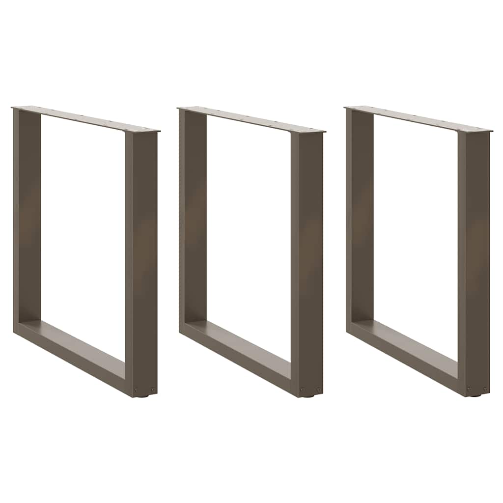 vidaXL Patas para mesa de comedor en forma de U (3 unidades) 80 x (72-73) cm, acero