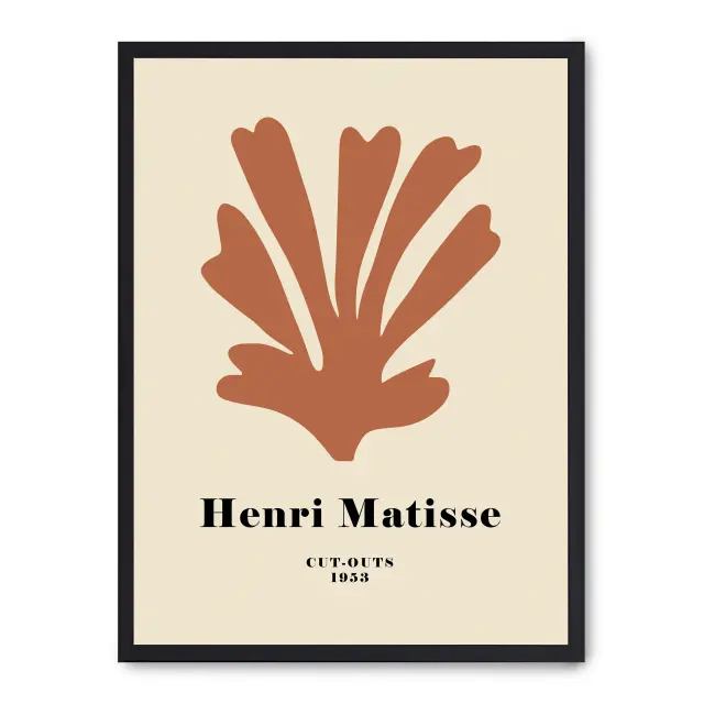 Cuadro red abstract art 30x40cm, Póster impreso en papel de primera calidad de 180gr, montado sobre marco de madera MDF acabado en negro., Arte - Pintores famosos - Matisse