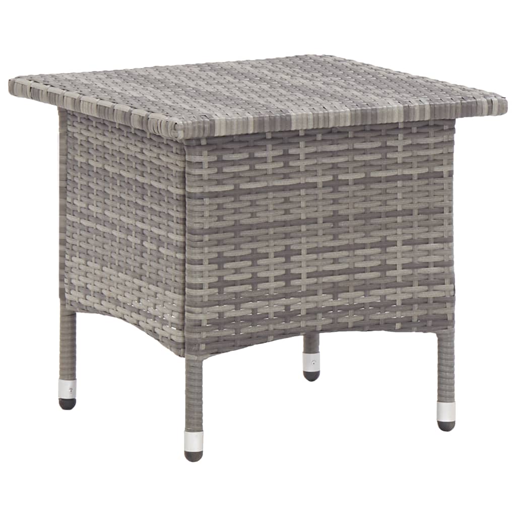 vidaXL Mesita de centro de ratán sintético 50x50x47 cm en color Negro/Gris/Marrón | estructura resistente ideal para salón dormitorio o estudio