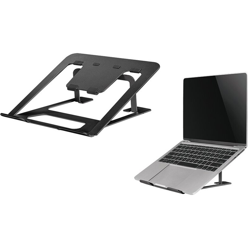 Neomounts NSLS085BLACK Soporte para portátil, 10-17 pulgadas, máx. 5 kg, 6 posiciones de altura, plegable, negro