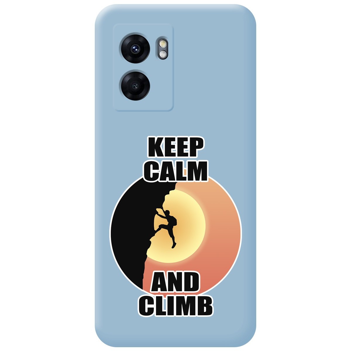 Funda Silicona Líquida Azul para Oppo A77 5G diseño Hombre Escalada Dibujos
