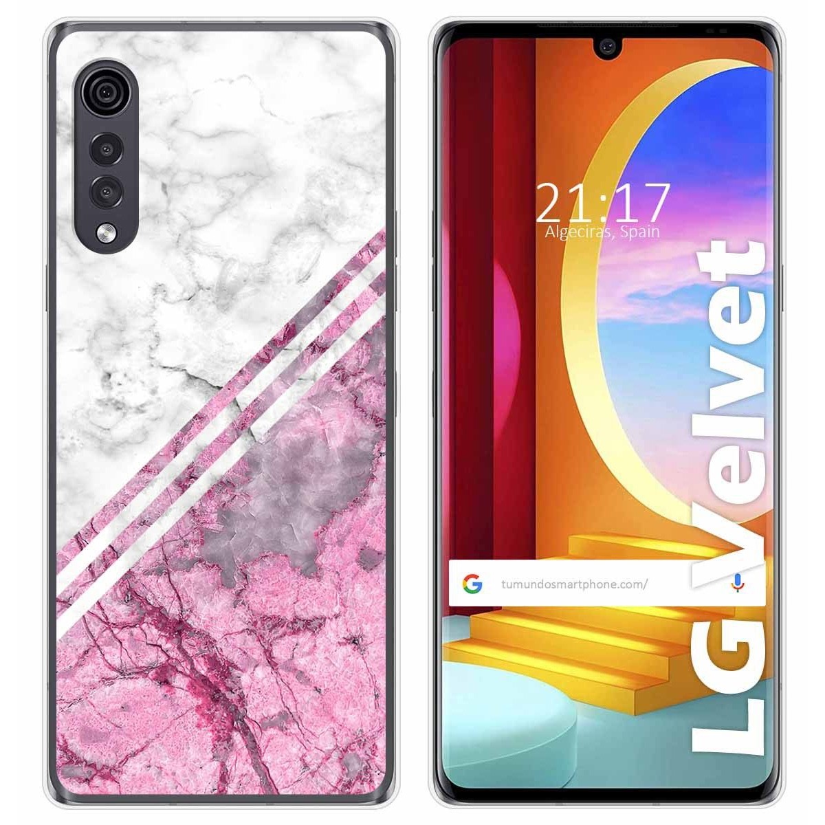 Tumundosmartphone Funda Gel Tpu para LG Velvet 5G diseño Mármol 03 Dibujos