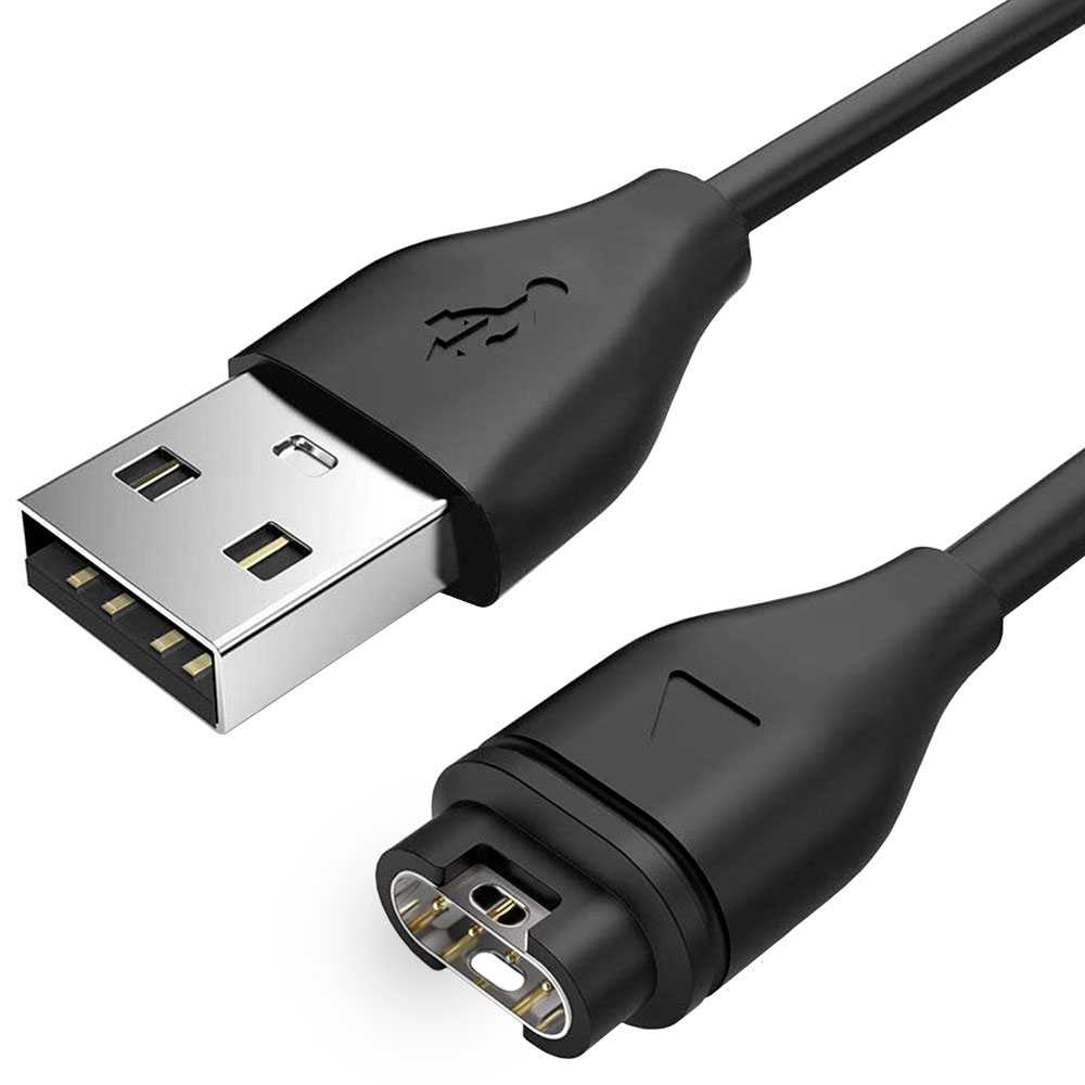 Ociodual Cable de Carga y Datos USB Negro Compatible con Garmin Instinct Approach S60/X10/S10 Fenix 5/5S/5X