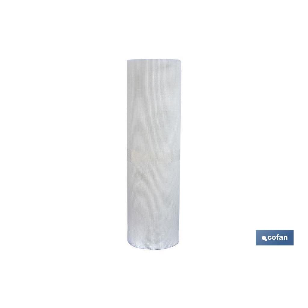 Cofan Malla de PVC Blanco 1x25m - Hueco Cuadrado 5mm