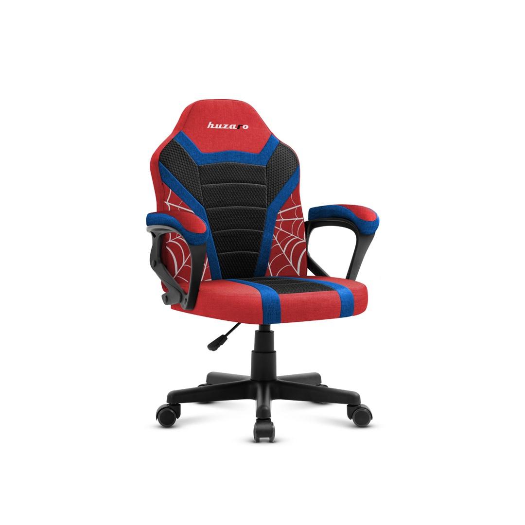 Gaming chair for kids Huzaro Ranger 1.0 Spider, ergonomic design with breathable fabric, padded seat, and soft armrests, supports up to 130 kg, ideal for gaming or studying in bedrooms or dormitories.